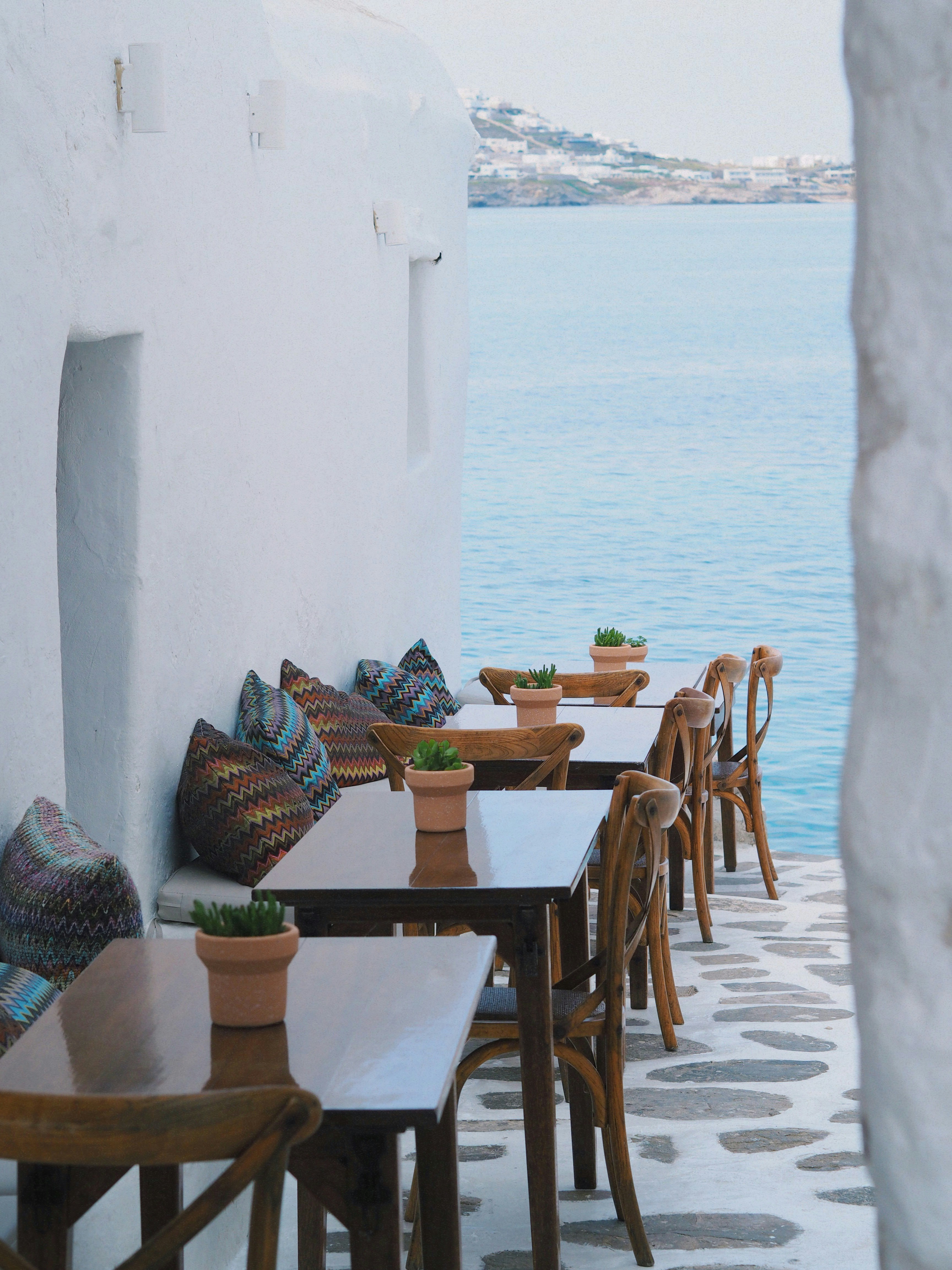 Traditional Greek taverna terrace